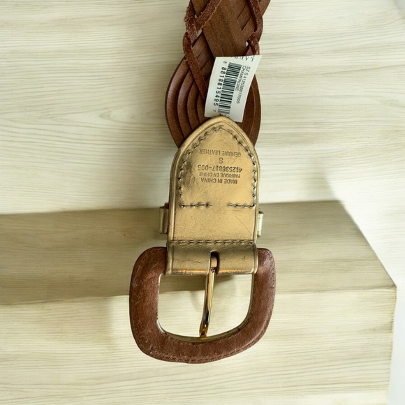 LAUREN Ralph Lauren GOLD Braided Leather Belt - Picture 5 of 6